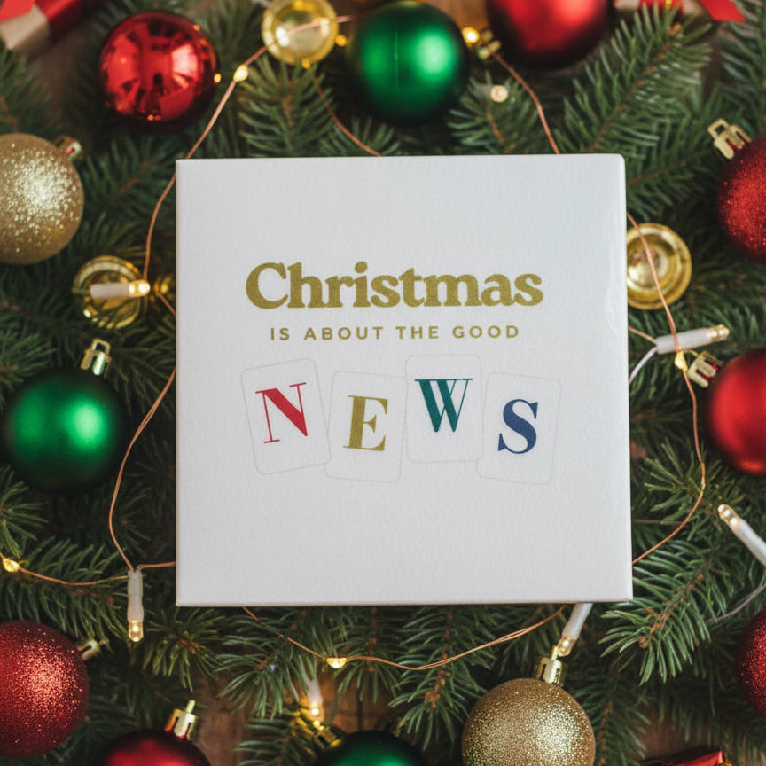 Christmas is about the Good News Linen Beverage Napkins