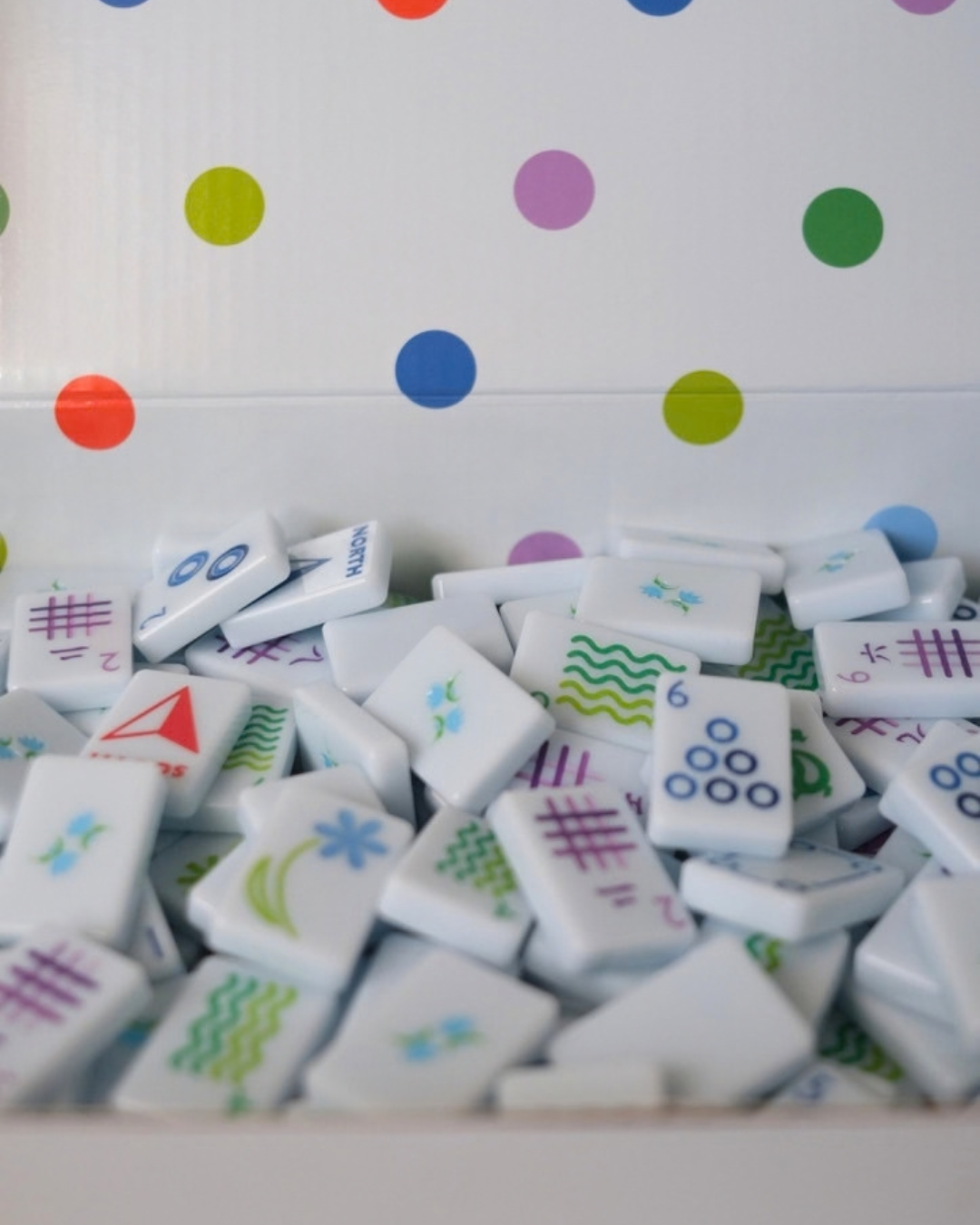Wild Confetti tiles in the polka dot box